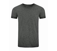 riverso Herren Basic T-Shirt RIVMatteo Rundhals Tee Regular Fit Kurzarm Einfarbig 100% Baumwolle Grau L, Größe:L, Farbe:Anthracite Grey