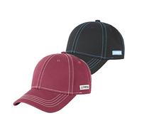 riverso Herren Cap RIVNoel 2er Pack Baseballcap Snapback Kappe Sport Verstellbare Outdoor Mütze Basic Einfarbig 100% Baumwolle Einheitsgröße Schwarz Rot, Größe:One Size, Farbe:Farbmix 13