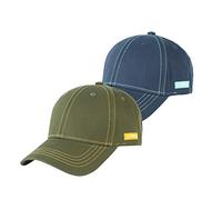 riverso Herren Cap RIVNoel 2er Pack Baseballcap Snapback Kappe Sport Verstellbare Outdoor Mütze Basic Einfarbig 100% Baumwolle Einheitsgröße Grün Blau, Größe:One Size, Farbe:Farbmix 10