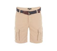 riverso Herren Cargo Shorts RIVJakob Kurze Hose Regular Bermuda 100% Baumwolle Mit Gürtel Beige w33, Größe:W 33, Farbe:Middle Beige (20300)