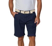 riverso Herren Chino Shorts RIVHenry Gürtel Bermuda Kurze Hose 98% Baumwolle Hellblau Dunkelblau Navy Rot Grün Orange Beige Grau w30 - w42, Größe:W 34, Farbe:Dark Navy (19400)