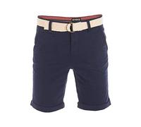 riverso Herren Chino Shorts RIVHenry Gürtel Bermuda Kurze Hose 98% Baumwolle Hellblau Dunkelblau Navy Rot Grün Orange Beige Grau w30 - w42, Größe:W 36, Farbe:Dark Navy (19400)