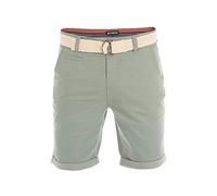 riverso Herren Chino Shorts RIVHenry Gürtel Bermuda Kurze Hose 98% Baumwolle Hellblau Dunkelblau Navy Rot Grün Orange Beige Grau w30 - w42, Größe:W 38, Farbe:Mineral Green (12300)