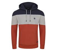 riverso Herren Kapuzenpullover RIVJamie Hoodie Sweatshirt Pullover Kapuze Kängurutaschen Regular Fit Farbblock Baumwolle XL, Größe:XL, Farbe:Navy-Dawn Grey-Rusty Ochre Red