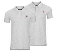 riverso Herren Poloshirt RIVJohn Basic 2er Pack Kurzarm Shirt Regular Fit Polohemd Kragen Baumwolle Einfarbig Knopfleiste Sommer S M L XL XXL 3XL 4XL 5XL, Größe:4XL, Farbe:Pastel Grey (23100)