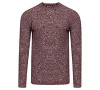 riverso Herren Pullover RIVOskar Rundhalsausschnitt Regular Basic Strickpullover Sweatshirt 100% Baumwolle Feinstrick Pulli Langarm Einfarbig Rot 3XL, Größe:3XL, Farbe:Dark Red (15400)