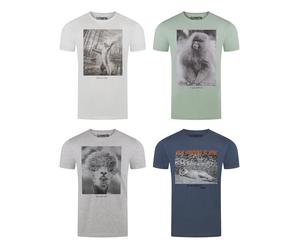 riverso Herren Rundhals T-Shirt RIVCharly Regular Fit 4er Pack