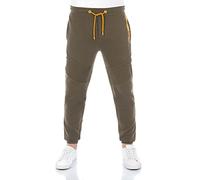 riverso Herren Sweathose RIVTill Trainingshose Biker Jogger Jogginghose Sporthose Freizeithose Slim Fit Einfarbig Baumwolle Grün XXL, Größe:XXL, Farbe:Dark Green (12400)