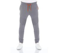 riverso Herren Sweathose RIVTill Trainingshose Biker Jogger Jogginghose Sporthose Freizeithose Slim Fit Einfarbig Baumwolle Grau 3XL, Größe:3XL, Farbe:Middle Grey (23300)