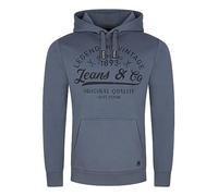 riverso Hoodie Herren Regular Fit RIVArmin Kapuzenpullover Pullover Print Blau L, Größe:L, Farbe:Turbid Blue