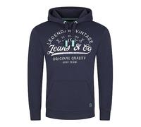 riverso Hoodie Herren Regular Fit RIVArmin Kapuzenpullover Pullover Print Navy L, Größe:L, Farbe:Navy