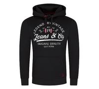riverso Hoodie Herren Regular Fit RIVArmin Kapuzenpullover Pullover Print Schwarz 5XL, Größe:5XL, Farbe:Black