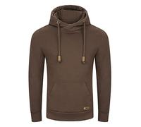 riverso Hoodie Herren Regular Fit RIVJulian Kapuzenpullover Pullover Cross-Over-Kragen Braun S, Größe:S, Farbe:Dark Brown (21400)