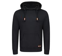 riverso Hoodie Herren Regular Fit RIVJulian Kapuzenpullover Pullover Cross-Over-Kragen Schwarz 5XL, Größe:5XL, Farbe:Black