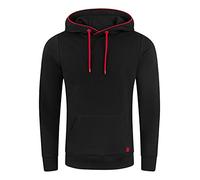 riverso Hoodie Herren Regular Fit RIVSandro Kapuzenpullover Pullover Beige S, Größe:S, Farbe:Black-Formula Red