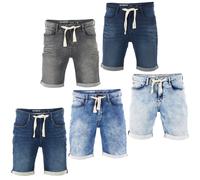 riverso Jeans Shorts Herren Stretch Kurz Kordelzug Regular Fit RIVPaul | Kurze Hosen Bermuda Shorts Sommer Denim Einfarbig Schwarz Blau Grau 30 31 32 33 34 36 38 40 42 44 46