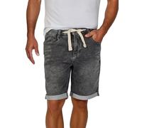 riverso Jeans Shorts Herren Stretch Kurz Kordelzug Regular Fit RIVPaul Kurze Hosen Bermuda Shorts Sommer Denim Einfarbig, Größe:W 36, Farbe:Grey Denim (G37)