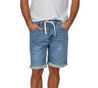 riverso Jeans Shorts Herren Stretch Kurz Kordelzug Regular Fit RIVPaul Kurze Hosen Bermuda Shorts Sommer Denim Einfarbig, Größe:W 44, Farbe:Light Blue Denim (L114)