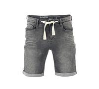 riverso Jeans Shorts Herren Stretch Kurz Kordelzug Regular Fit RIVPaul Kurze Hosen Bermuda Shorts Sommer Denim Einfarbig, Größe:W 32, Farbe:Grey Denim (G37)
