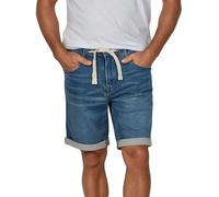 riverso Jeans Shorts Herren Stretch Kurz Kordelzug Regular Fit RIVPaul Kurze Hosen Bermuda Shorts Sommer Denim Einfarbig, Größe:W 40, Farbe:Middle Blue Denim (M48)