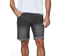 riverso Jeans Shorts Herren Stretch Kurz Regular Fit RIVTom Kurze Hosen Bermuda Shorts Sommer Denim Einfarbig, Größe:W 44, Farbe:Black Denim (B132)