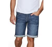riverso Jeans Shorts Herren Stretch Kurz Regular Fit RIVTom Kurze Hosen Bermuda Shorts Sommer Denim Einfarbig, Größe:W 38, Farbe:Dark Blue Denim (D250)