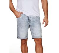 riverso Jeans Shorts Herren Stretch Kurz Regular Fit RIVTom Kurze Hosen Bermuda Shorts Sommer Denim Einfarbig, Größe:W 42, Farbe:Light Blue Denim (L139)