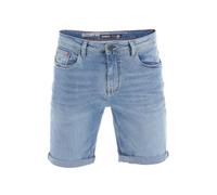riverso Jeans Shorts Herren Stretch Kurz Regular Fit RIVUdo Kurze Hosen Bermuda Shorts Sommer Denim Einfarbig, Größe:W 38, Farbe:Light Blue Denim Stretch (L139)