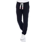 riverso Jogginghose Herren Baumwolle lang RIVLino Regular Fit Sweatpants Trainingshose Freizeithose Sporthose, Größe:L, Farbe:Black-Formular Red