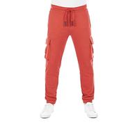 riverso Jogginghose Herren lang RIVLars Slim Fit Trainingshose Cargo Jogger Sporthose Trainingshose Freizeithose, Größe:S, Farbe:Rusty Ochre Red