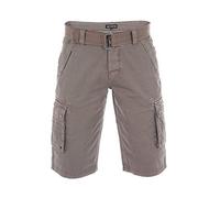 riverso Kurze Hosen Herren Cargo Shorts mit Gürtel Regular Fit RIVAnton Cargoshorts Sommer 100% Baumwolle, (W 36, Middle Brown)