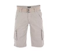 riverso Kurze Hosen Herren Cargo Shorts mit Gürtel Regular Fit RIVAnton Cargoshorts Sommer 100% Baumwolle, (W 38, Light Beige)