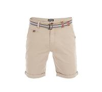 riverso Kurze Hosen Herren Chino Shorts Kurz mit Gürtel Regular Fit RIVKlaas Chinoshorts Bermuda Stretch, Größe:W 40, Farbe:Middle Beige (60301)