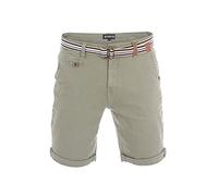riverso Kurze Hosen Herren Chino Shorts Kurz mit Gürtel Regular Fit RIVKlaas Chinoshorts Bermuda Stretch, Größe:W 33, Farbe:Light Green (52200)