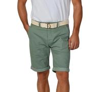 riverso Chino Shorts Herren mit Gürtel Regular Fit RIVHenry Kurze Hosen Bermuda Shorts Knopfleiste Stretch, Größe:W 30, Farbe:Mineral Green (12300)