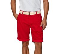 riverso Chino Shorts Herren mit Gürtel Regular Fit RIVHenry Kurze Hosen Bermuda Shorts Knopfleiste Stretch, Größe:W 34, Farbe:Middle Red