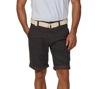 riverso Chino Shorts Herren mit Gürtel Regular Fit RIVHenry Kurze Hosen Bermuda Shorts Knopfleiste Stretch, Größe:W 34, Farbe:Anthracite Grey (23400)