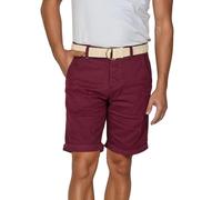 riverso Kurze Hosen Herren Sommer Chino Shorts mit Gürtel Regular Fit RIVHenry Bermuda Stretch, Größe:W 31, Farbe:Wine Red (15400)
