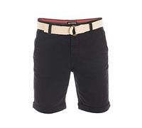 riverso Kurze Hosen Herren Sommer Chino Shorts mit Gürtel Regular Fit RIVHenry Bermuda Stretch, Größe:W 34, Farbe:Black