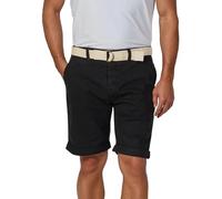 riverso Kurze Hosen Herren Sommer Chino Shorts mit Gürtel Regular Fit RIVHenry Bermuda Stretch, Größe:W 40, Farbe:Black