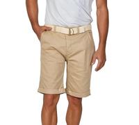 riverso Kurze Hosen Herren Sommer Chino Shorts mit Gürtel Regular Fit RIVHenry Bermuda Stretch, Größe:W 32, Farbe:Sahara Sand Beige