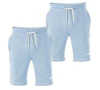riverso Kurze Hosen Herren Sport mit Taschen Regular Fit RIVMike 2er Pack Set Sweat Short Bermuda Sweatshorts Sommer Hose, Größe:XL, Farbe:Blue Melange (19000)