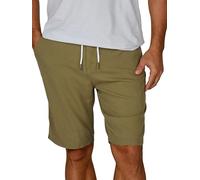 riverso Leinen Shorts Herren Sommer Regular Fit RIVOliver Kurze Hosen Bermuda Knielang Einfarbig, Größe:4XL, Farbe:Ivy Olive