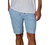 riverso Leinen Shorts Herren Sommer Regular Fit RIVOliver Kurze Hosen Bermuda Knielang Einfarbig, Größe:3XL, Farbe:Bright Sky Blue