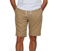 riverso Leinen Shorts Herren Sommer Regular Fit RIVOliver Kurze Hosen | Bermuda Knielang Einfarbig Weiß Blau Navy Beige Schwarz Grün S M L XL XXL 3XL 4XL 5XL