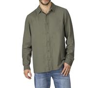 riverso Leinenhemd Hemd Herren RIVFabio Regular Fit Langarm Freizeithemd Sommerhemd Herrenhemd Leinen Oberteile Einfarbig, Größe:M, Farbe:Ivy Olive