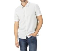riverso Leinenhemd Herren Kurzarm Regular Fit RIVCarlo Freizeithemd Sommerhemd Leinen Hemd Knopfleiste Einfarbig, Größe:XXL, Farbe:White