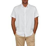 riverso Leinenhemd Herren Kurzarm Regular Fit RIVEmilio Freizeithemd Sommerhemd Leinen Hemd Einfarbig, Größe:S, Farbe:White