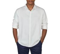 riverso Leinenhemd Herren Langarm Regular Fit RIVFabrizio Hemd Freizeithemd Sommerhemd Herrenhemd Einfarbig, Größe:5XL, Farbe:White