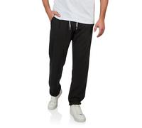 riverso Leinenhose Herren lang Regular Fit RIVMarco Sommerhose Freizeithose Einfarbig, Größe:3XL, Farbe:Black